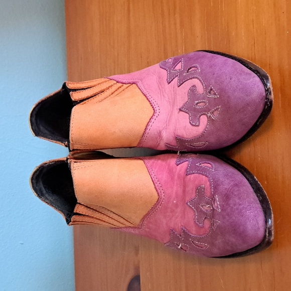 Circle S Brand Western Suede Shoes Colorful Size 7.5M - Picture 2 of 7